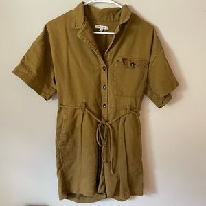 MADEWELL Belted Safari Romper - Olive Color - Size XS